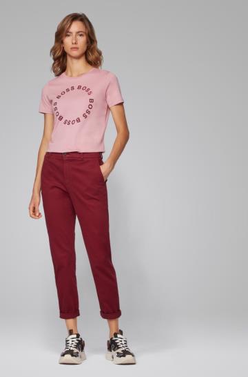 Koszulki BOSS Regular Fit Głęboka Różowe Damskie (Pl19689)